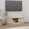 Mueble De Tv Con Puerta Roble Sonoma 102x30x36 Cm Vidaxl