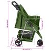 Cochecito Para Perros Plegable Tela Oxford Verde 80x46x98 Cm Vidaxl