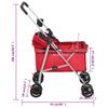 Cochecito Para Perros Plegable Tela Oxford Rojo 76x50x100 Cm Vidaxl