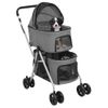 Cochecito Doble De Perros Plegable Tela Oxford Gris 83x48x97cm Vidaxl