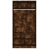 Armario Madera Contrachapada Color Roble Ahumado 100x50x200 Cm Vidaxl