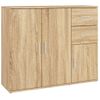 Aparador De Madera Contrachapada Roble Sonoma 91x29,5x75 Cm Vidaxl