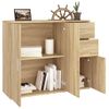 Aparador De Madera Contrachapada Roble Sonoma 91x29,5x75 Cm Vidaxl