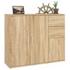 Aparador De Madera Contrachapada Roble Sonoma 91x29,5x75 Cm Vidaxl