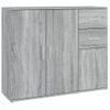 Aparador De Madera Contrachapada Gris Sonoma 91x29,5x75 Cm Vidaxl