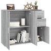 Aparador De Madera Contrachapada Gris Sonoma 91x29,5x75 Cm Vidaxl