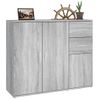 Aparador De Madera Contrachapada Gris Sonoma 91x29,5x75 Cm Vidaxl