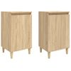 Mesitas De Noche 2 Uds Madera Contrachapada Roble 40x35x70 Cm Vidaxl