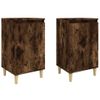 Mesitas Noche 2 Uds Madera Contrachapada Roble Humo 40x35x70 Cm Vidaxl