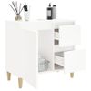 Armario De Baño Madera Contrachapada Blanco 65x33x60 Cm Vidaxl