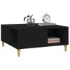 Mesa De Centro Madera Contrachapada Negro 80x80x36,5 Cm Vidaxl