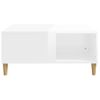 Mesa De Centro Madera Contrachapada Blanco Brillo 80x80x36,5 Cm Vidaxl