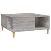 Mesa De Centro Madera Contrachapada Gris Sonoma 80x80x36,5 Cm Vidaxl