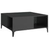 Mesa De Centro Madera Contrachapada Negro 80x80x36,5 Cm Vidaxl