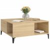 Mesa De Centro Madera Contrachapada Roble Sonoma 80x80x36,5 Cm Vidaxl