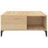 Mesa De Centro Madera Contrachapada Roble Sonoma 80x80x36,5 Cm Vidaxl