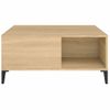 Mesa De Centro Madera Contrachapada Roble Sonoma 80x80x36,5 Cm Vidaxl