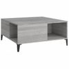 Mesa De Centro Madera Contrachapada Gris Sonoma 80x80x36,5 Cm Vidaxl