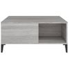 Mesa De Centro Madera Contrachapada Gris Sonoma 80x80x36,5 Cm Vidaxl