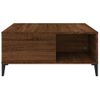 Mesa De Centro Madera Contrachapada Roble Marrón 80x80x36,5 Cm Vidaxl