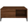 Mesa De Centro Madera Contrachapada Roble Marrón 80x80x36,5 Cm Vidaxl