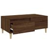 Mesa De Centro Madera Contrachapada Marrón Roble 90x50x36,5 Cm Vidaxl