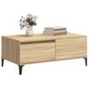 Mesa De Centro Madera Contrachapada Roble Sonoma 90x50x36,5 Cm Vidaxl