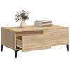 Mesa De Centro Madera Contrachapada Roble Sonoma 90x50x36,5 Cm Vidaxl