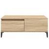 Mesa De Centro Madera Contrachapada Roble Sonoma 90x50x36,5 Cm Vidaxl