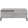 Mesa De Centro Madera Contrachapada Gris Sonoma 90x50x36,5 Cm Vidaxl