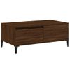 Mesa De Centro Madera Contrachapada Marrón Roble 90x50x36,5 Cm Vidaxl