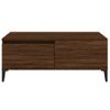 Mesa De Centro Madera Contrachapada Marrón Roble 90x50x36,5 Cm Vidaxl