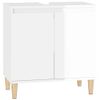 Armario De Lavabo Madera Contrachapada Blanco Brillo 58x33x60cm Vidaxl