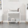 Armario De Lavabo Madera Contrachapada Blanco Brillo 58x33x60cm Vidaxl