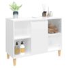 Armario De Lavabo Madera Contrachapada Blanco Brillo 80x33x60cm Vidaxl