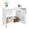 Armario De Lavabo Madera Contrachapada Blanco Brillo 80x33x60cm Vidaxl