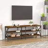 Mueble Para Tv Madera Contrachapada Roble Ahumado 140x40x50 Cm Vidaxl