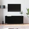 Mueble Tv Con Puertas Madera Contrachapada Negro 102x35x45 Cm Vidaxl