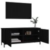 Mueble Tv Con Puertas Madera Contrachapada Negro 102x35x45 Cm Vidaxl