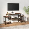 Mueble Para Tv Madera Contrachapada Roble Ahumado 117x35x52 Cm Vidaxl