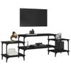 Mueble Para Tv Madera Contrachapada Negro 157x35x52 Cm Vidaxl