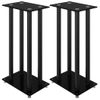 Soportes De Altavoces 2 Uds Vidrio Templado Negro 4 Pilares Vidaxl