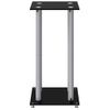 Soportes Altavoces 2 Uds Vidrio Templado Plata Negro 4 Pilares Vidaxl