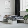 Estructura De Cama De Metal Con Cabecero Blanco 107x203 Cm Vidaxl