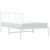 Estructura De Cama De Metal Con Cabecero Blanco 107x203 Cm Vidaxl