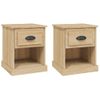 Mesitas De Noche 2 Uds Madera Contrachapada Roble 39x39x47,5 Cm Vidaxl