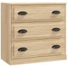 Aparador De Madera Contrachapada Roble Sonoma 70x35,5x67,5 Cm Vidaxl