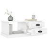 Mesa De Centro Madera Contrachapada Blanco Brillo 90x50x35 Cm Vidaxl