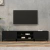 Mueble De Tv Madera Contrachapada Negro 180x31,5x40 Cm Vidaxl