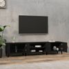 Mueble De Tv Madera Contrachapada Negro 180x31,5x40 Cm Vidaxl